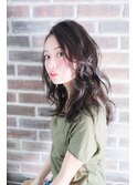 〈mielhair新宿〉かきあげ前髪　艶ウェーブ