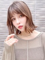 アイティーバイアルバム 八王子店(IT by ALBUM) ラフウェーブ_外ハネボブセクションカラーペールベージュ_48800