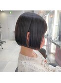 ミニボブ 切りっぱなしボブ 透明感 髪質改善