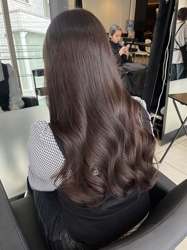 アクアオモテサンドウ(ACQUA omotesando) △ブリーチなしチョコレートブラウン艶カラー髪質改善ロングヘア