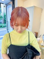 ピンクベージュ×ピンクオレンジ　rootscolor