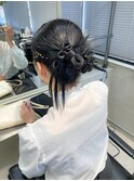 艶セット　個性的　黒髪　和装　ヘアセット　ねじねじ