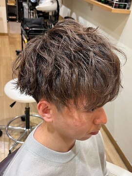 ラファンス 栗林店(LaFENCE) ソフトツイスパ/ツーブロマッシュショート/アッシュベージュ