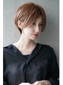 大人可愛い20代30代40代黒髪前下がりショートボブ丸みショート◎