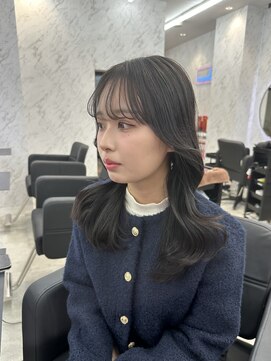 ドットモーダ  町田店(dot. mooda) 【暗髪カラー×顔周りカット】韓国/韓国ヘア/町田/町田駅/学割