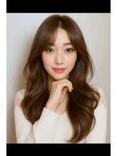 アッシュヘアー くびれウルフレイヤーカット小顔顔周りカット