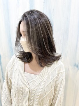 アップ(A+hair) くびれショートボブ40代50代グレイカラー白髪染め白髪ぼかし