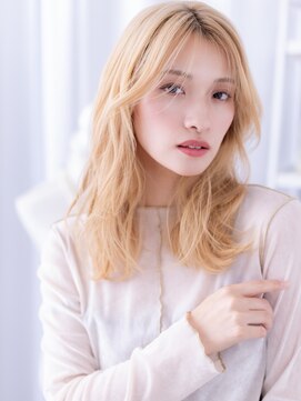 全頭ブリーチ韓国風こなれヘアレイヤーパーマa越谷10代20代30代