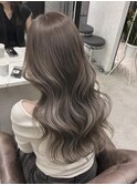 ハッシュカットグレージュデザインカラーツートンカラー