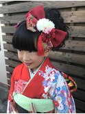 ☆七五三ヘアセット☆つけ毛ボリューム アップ 7歳 和装 水戸
