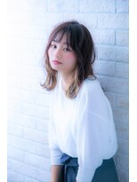 ヘアーアートシフォン 池袋西口店(Hair art chiffon)&nbsp;ミニマムボブモードジグザグバング3Dカラーノットヘアブルージュ