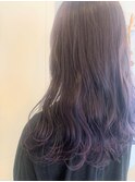 『 透け感ブルーバイオレット×セミロング 』色持ち◎カラー♪