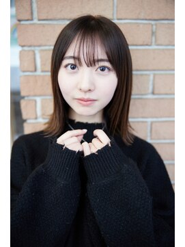 サロンドミルク 原宿(salon de MiLK) 【salon de MiLK 原宿】外ハネミディアム×艶感アッシュベージュ