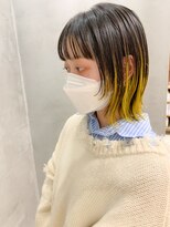 毛先カラー、イエロー、ボブウルフ、外ハネボブ