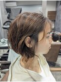 前下がりボブ/ボブパーマ/ことりベージュ/30代40代