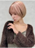 イメチェン/似合わせカット/フルバング/レッドブラウン/中野