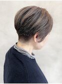 白髪ぼかし/ミニウルフ/チェリーブラウン/ホワイトグレージュ130