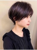 20代30代40代ストレートボブリップラインラベンダーベージュ