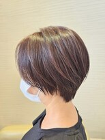 ヘアメイク アリエス 岩切店(HAIR MAKE aries)&nbsp;ツヤ感×抜け感の柔らかショート 仙台 岩切 30代 40代 透明感