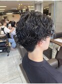 メンズカット　波巻きパーマ