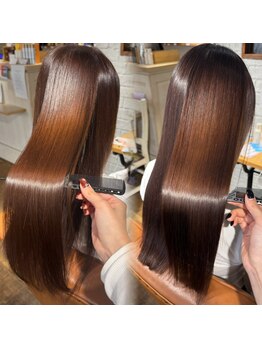 グロスシーループユナイテッド(GROSS C-LOOP UNITED)の写真/【最新薬剤×熟練の技】ダメージを抑えてエイジング毛のクセを解消◎芯から潤う憧れの美ストレートヘアへ♪