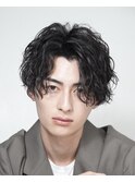 原宿メンズパーマシャドウパーマシースルーマッシュウルフゆるめ