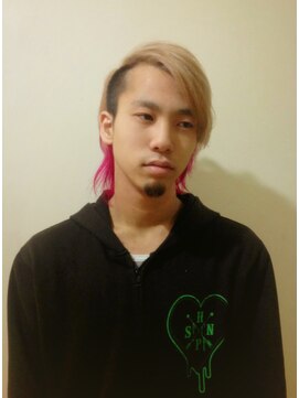 ゴーゴーヘアー(GOGO HAIR) ミルクティ×ディープピンクの２トーンと刈上げの甘辛ミックス！