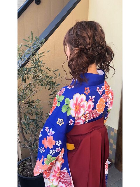 お花×ツインテールヘアセット