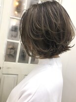 ハイライト×ラベージュ　外ハネボブ　モテ髪20代30代
