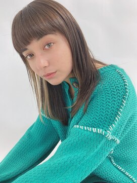 ルービック バランス 天王寺(Rubik's×Balance) イヤリングカラー/大人ベージュ×レイヤーカット