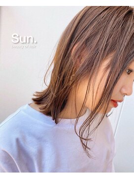 サンドット(Sun.) 切りっぱなしボブ/髪質改善/韓国風/ハイライト/白髪ぼかし