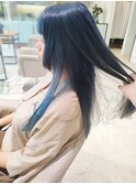 姫カット×ブルーツートンカラー