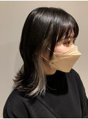 地毛×ホワイト系イヤリンング