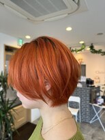 シェリー(Che'ri) 人気☆ショートレイヤー×オレンジカラー20代30代40代／藤本