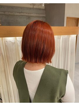 ムク 甲府(muku.) アプリコットオレンジ/暖色カラー/ボブ/ケアブリーチ
