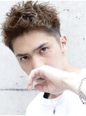 スパイキーショートツーブロックフェードビジネスショート30代◎