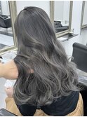 バレイヤージュコントラストハイライトミルクティーベージュ