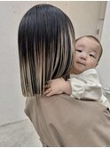 大人可愛いボブハイライトカラー骨格似合わせ◎エンドカラー