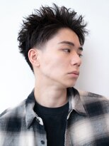 アッシュブラック/マッシュパーマ/刈り上げ/ツーブロック