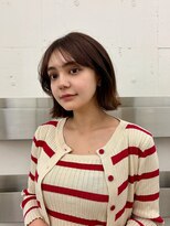 ヒュー 広島(HEW)&nbsp;くびれボブレイヤーカット大人かわいいブラウンヘア20代30代