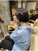 パツっとボブラベンダーカラー