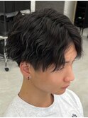 フェザーパーマサーフカール刈り上げセンターパート