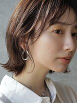 エインアンリー 表参道(AIN.ANLY.)&nbsp;小顔カットの耳かけボブルフ☆ハイライトカラーピンクベージュ