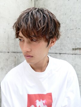 メンズヘアトーキョー(MEN'S HAIR TOKYO) 波打ちパーマ/ツーブロック/ブラウン