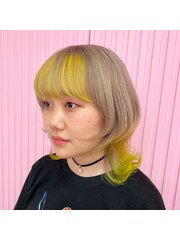 前髪インナー/裾カラー/アンニュイカラー