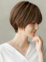 イオ 本厚木(io)&nbsp;20代30代丸みショート似合わせカットシースルーバングハイライト