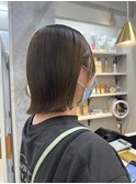 ボブ ミルクティーベージュ 艶髪 髪質改善カラー ショート