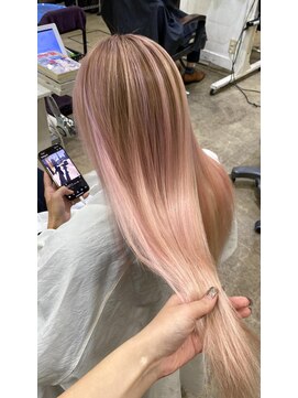 アンク クロス 池袋北口店(ANKHCROSS) ホワイトピンク×バレイヤージュ