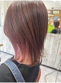 イヤリングカラー×レイヤーカット