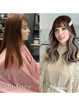 あるじゃんすー 神戸三宮店 ブラウン×ホワイト#シールエクステ#ホワイトグレージュ#神戸